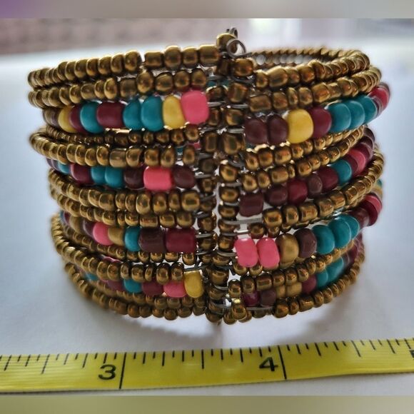 BOHO Beaded  Cuff Bracelet STUNNING 😍 - Picture 8 of 10
